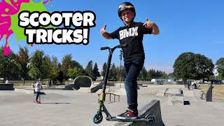 Scooter Skatepark Tricks First Time [upl. by Eulau]