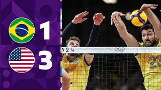 BRASIL x ESTADOS UNIDOS  VOLEI MASCULINO  QUARTAS DE FINAL  JOGOS OLÃMPICOS 2024 [upl. by Ecydnac]