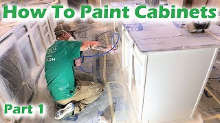 How to Spray Paint Cabinets Part 1 [upl. by Ynnod]