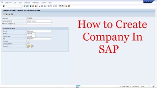 Sap Fico Tutorials  How to define or create company in SAP  Sap FiCO Videos [upl. by Cicenia]