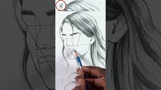 Ladki Ka Face Kaise Draw Kare  Easy Drawing Tips drawingtutorial [upl. by Nwhas]