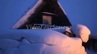 【ビデオ映像素材 白川郷】冬の白川郷ライトアップ Video Footage Shirakawago Japan [upl. by Odarbil667]