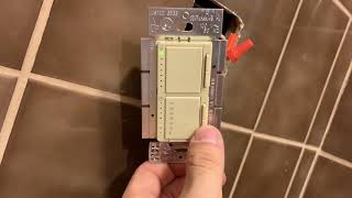 Installed Lutron dimmer and fan switch MAL3T251IV single pole bathroom exhaust [upl. by Anaujal]