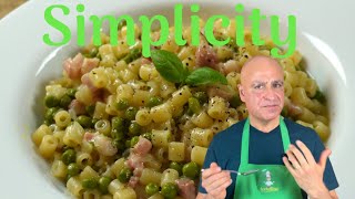 Pasta with Peas amp Pancetta  Simple amp Delicious [upl. by Goeselt]