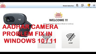 Aadhar Enrollment Client  Camera Problem Windows 10 aadhaar client camera problem solution ECMP [upl. by Zellner]