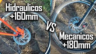 Frenos hidráulicos 160mm VS mecánicos 180mm  ¿Cuáles son mejores [upl. by Woodhead]