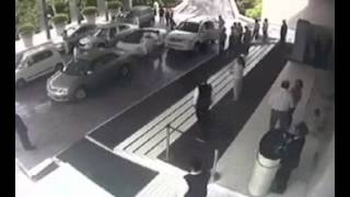 CCTV  Lamborghini Gallardo crash in Delhi [upl. by Ainniz]