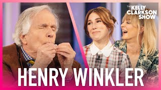 Henry Winkler Performs Magic Trick And Buys Drinks For Kaley Cuoco Zosia Mamet amp Kelly Clarkson [upl. by Llewsor]