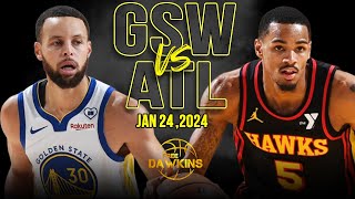 Golden State Warriors vs Atlanta Hawks Full Game Highlights  January 24 2024  FreeDawkins [upl. by Attennod]