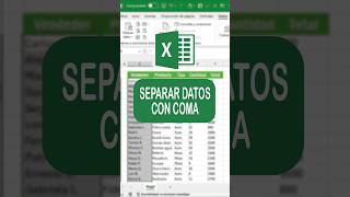 COMO SEPARAR DATOS POR COMAS EN EXCEL Excel Exceltips Exceltutorial [upl. by Nednarb]