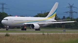 FullHD Comlux Boeing 767200ER takeoff at GenevaGVALSGG [upl. by Rushing334]