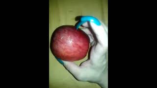 My second video with sharp long nails  Hard scratching apple [upl. by Ikim783]