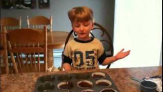 Chocolate Cupcakes by 4 Year Old Nicolas [upl. by Seligmann756]