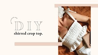 DIY  Shirred Crop Top  The Essentials Club [upl. by Norved469]