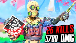 SOLO OCTANE amp 26 KILLS  5700 DAMAGE WAS INCREDIBLE Apex Legends Gameplay Season 20 [upl. by Htidirem175]