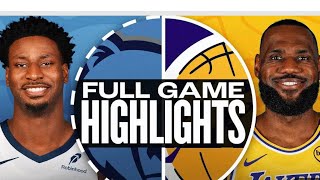 Grizzlies VS Lakers Highlights [upl. by Kiyoshi]