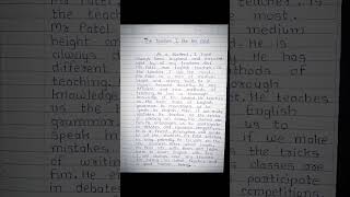 The teacher I like the most🔥🔥 shorts ytshorts viral handwriting essay [upl. by Eronel]