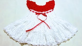 VESTIDITO A CROCHETganchillo para niña👗1 [upl. by Agripina951]