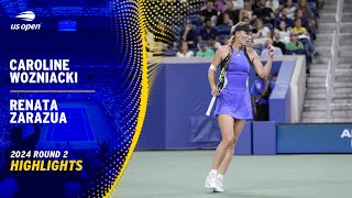 Caroline Wozniacki vs Renata Zarazua Highlights  2024 US Open Round 2 [upl. by Fortier]