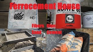 Ferrocement House Project  Part 9  Cement Sand Fibers Glue [upl. by Llewoh]