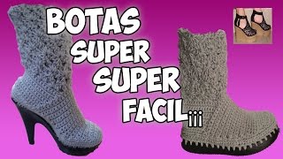 BOTAS TEJIDAS EN CROCHET SUPER SUPER FACIL [upl. by Alena]