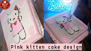 How to make Hello kitty cake  kitty cartoon  kitty cake decorating [upl. by Akinehc55]