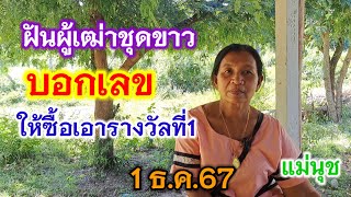 ฝันผู้เฒ่าชุดขาว บอกเลข ให้ซื้อเอารางวัลที่1 แม่นุช 1 ธค67 [upl. by Alayne]