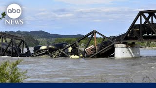 Fallout after train carrying potential contaminants derails into Yellowstone River  GMA [upl. by Eiralc]