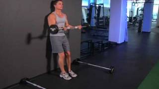 Standing Barbell Curl Drop Set Leaning Against Wall [upl. by Dorr]