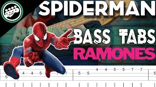 The Ramones  Spiderman  Bass Cover With Tabs in the Video [upl. by Krum631]