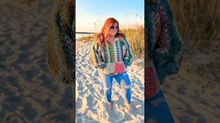 Crochet hexagon pull over with pockets amp a hood 💚💕 crochet beginnercrocheter crochetcardigan [upl. by Ire]