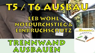 Trennwand ausbauen Campervan VW T5 T6 Bulli DIY Ausbau Selbstausbau Vanlife RVing Lemmix [upl. by Isteb]