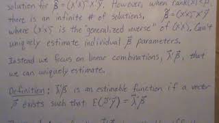 Estimability part 14 Necessary and Sufficient Conditions [upl. by Coke]