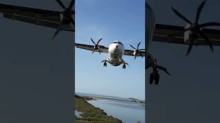 Sky Express ATR 42500 landing at Naxos Airport JNX shorts [upl. by Ylrac]