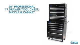 SGS 26quot Professional 17 Drawer Tool Chest Middle amp Cabinet [upl. by Hakilam]