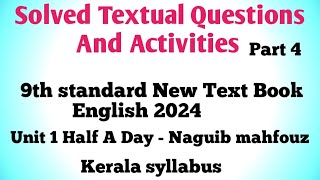 Questions And Answers of Half A Day by Naguib Mahfouz 9th Standard English Unit 1 Hours And years [upl. by Brandea494]