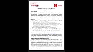 Graduate Research Assistant Positions in Structural Engineering at University of Nebraska Lincoln [upl. by Enytsirhc52]