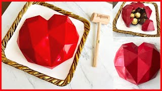 How to make a trendy Breakable Chocolate Heart  Chocolate Hearts  Valentines Candy [upl. by Addy]