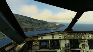 XPlane 12  Toliss A319  Arrival in Madeira  NO COMMENTARY [upl. by Ennovad722]