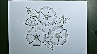 Simple Flower Drawing Easy Step By Step flowers [upl. by Analos]