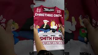 Christmas Flat Art Family Christmas Crew  Gift For Family  Personalized Unisex Ugly Sweater [upl. by Avitzur]