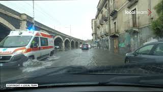 Nubifragio a Catania provoca allagamenti presso gli Archi della Marina le immagini dalla camera car [upl. by Calvo]