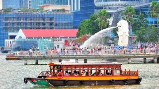 Singapore River Cruise  Clarke Quay Central To Marina Bay Sands  Merlion Park [upl. by Jackie]