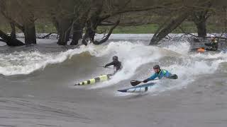 White water kayaking at Sawley Weir on the river trent [upl. by Teraj]