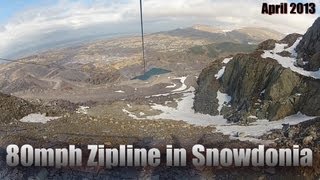 Gopro 80mph longest zipline in Europe Zip World UK Snowdonia Wales [upl. by Gnuhc]