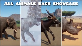 Planet Zoo ALL ANIMALS RACE SHOWCASE [upl. by Dlorag]