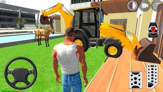 Indian Motorbike JCB and Horse in Open City Simulator  Android Gameplay [upl. by Airuam]