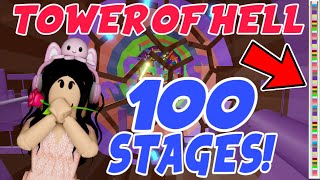 ROBLOX Tower of Hell COMPLETING A 100 STAGE TOWER [upl. by Nnorahs447]