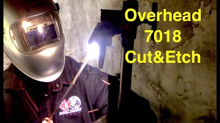 Stick Welding Overhead 4f Multi Pass Tee 7018 [upl. by Tuddor]