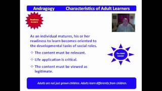 2 Andragogy  Characteristics of the Adult Learner [upl. by Aisatan385]